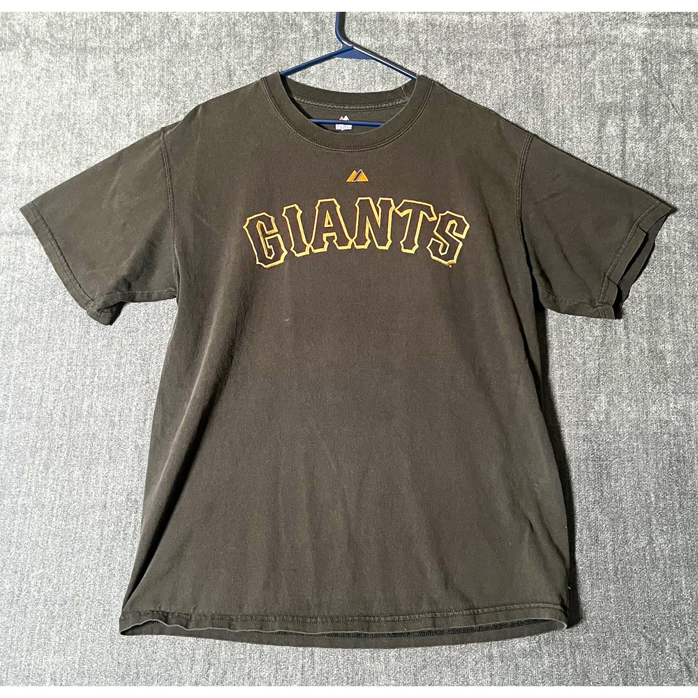 Majestic San Francisco Giants Lincecum 55 Shirt Mens Large Black Orange MLB